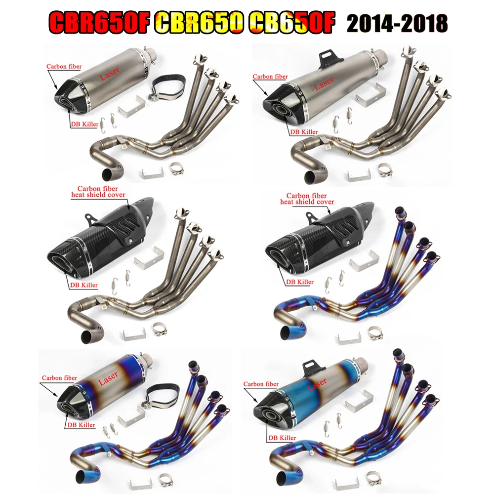 

CBR 650F CBR 650 CB 650F Motorcycle Exhaust Full system pipe FOR Honda CBR650F CBR650 CB650F 2014 - 2018 2017 2016 with exhaust