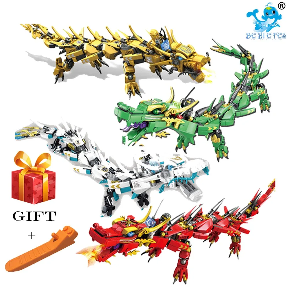 

2019 New Ninjago Movie Flying Mecha Dragon Transform DIY Building Block Sets Compatible with Legoing Ninjagoes