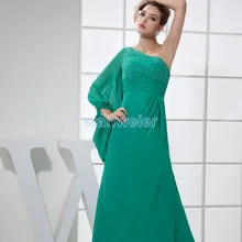 Одно плечо, длинный рукав, новинка, vestido, официальное мусульманское, на заказ, украшенное бисером, шифоновое сексуальное женское платье знаменитостей