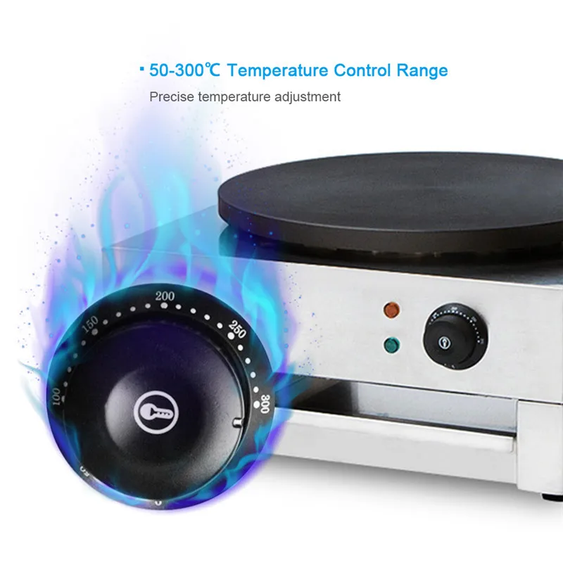 Electric Crepe Maker Pizza Pancake Machine Non-stick 15.74'' Commercial Cake Making  Kitchen Cooking Tools Bread Maker EUUSUK (9)