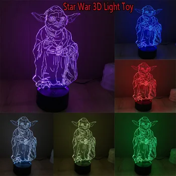 

Star War 3D Master Yoda Model Led Light Toy Star War Cosplay Yoda 7 Color Changeable Party Show Display Toys Luminous Juguetes