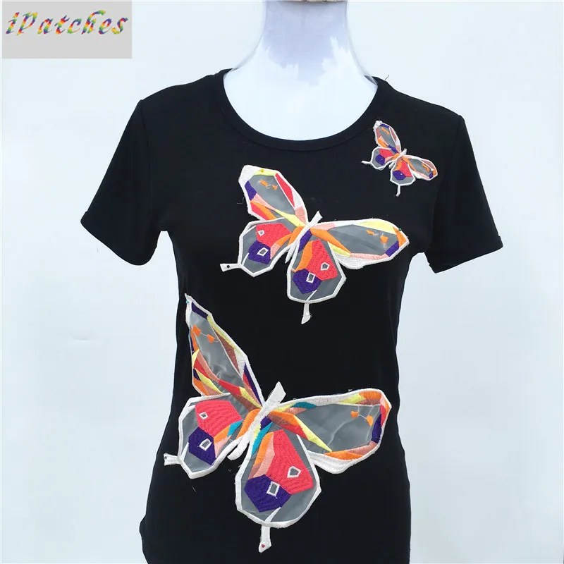 

3pcs/set Organza Butterfly Patch Sew-On Applique For Clothes Bags Diy Embroidered Emoji Patches Kids Motif Stickers Accessories
