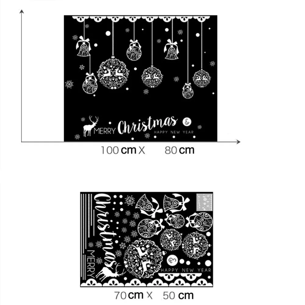 Рождество колокольчики шаблон наклейки на стену год письма магазин Декор на окно и стены рождественские украшения стикер#3