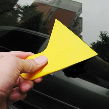 

200Pcs/Lot Accessories Carbon Fiber Tools Glass Stickers Bubble Window Squeegee Car Cleaning Tool Scraper 10.7*9.7cm