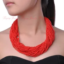 Giro Creativo 16 Colores Puros 40 Capas Estilo Babero Del Collar Pendiente de Cadena Moldeada Hecha A Mano Collares Joyería de Los Granos Del Partido De Plástico