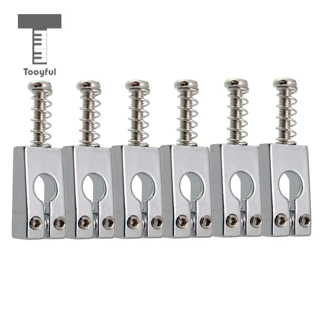 Tooyful 6pcs Guitar Rollers Saddle Bridge String Saddles for Electric Guitar -Black