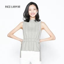 Новая модная женская осенняя Повседневная футболка без рукавов Женская рубашка с круглым вырезом Женский антистатический вискозный студенческий пуловер Топы