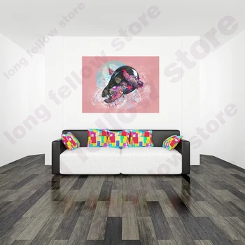 

Abstract Painting Animal Remains Flower Wall Art Painting for Office Room Home Decor Pink Poster HD Print Skull Artwork Dropship