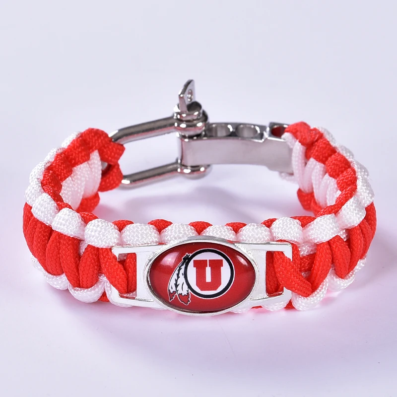 Utah Utes Custom Paracord Bracelet College Football Charm Bracelet
