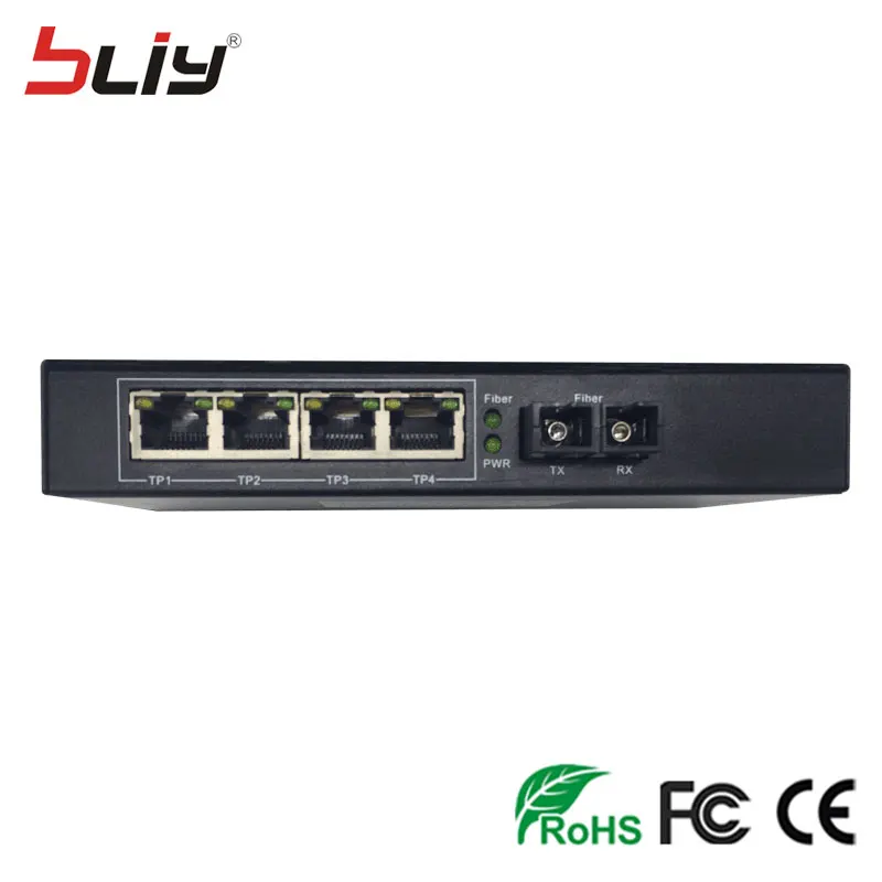 

Bliy 1G4E 20km 1000M dual fiber single mode SC fiber port RJ45 ethernet port fiber optic media converter ethernet switch gigabit
