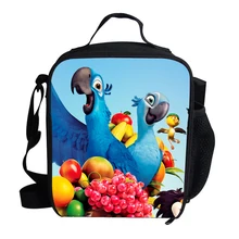 Портативная сумка-холодильник для детей RIO Blu и драгоценный камень алый Ара Термосумка для обедов утепленная для детей мальчиков девочек школы