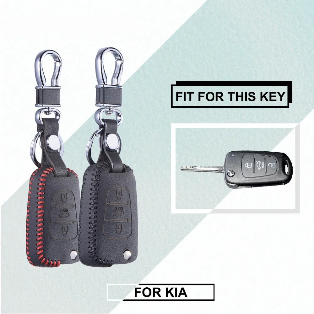 Genuine Leather Key Cover for Hyundai i20 i30 i35 iX20 iX35 Solaris