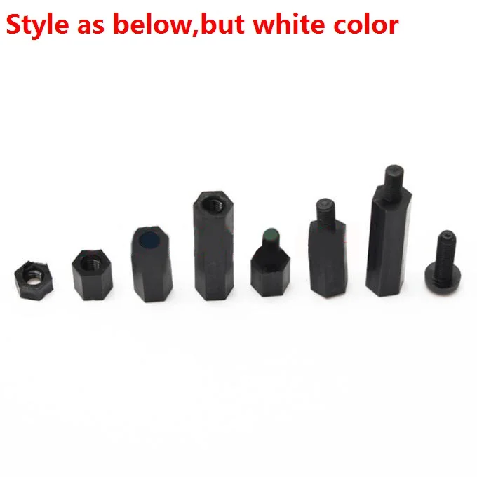 160pcs/set WHITE Metric M3 Nylon Hex Thread Standoff spacers Screws Hex