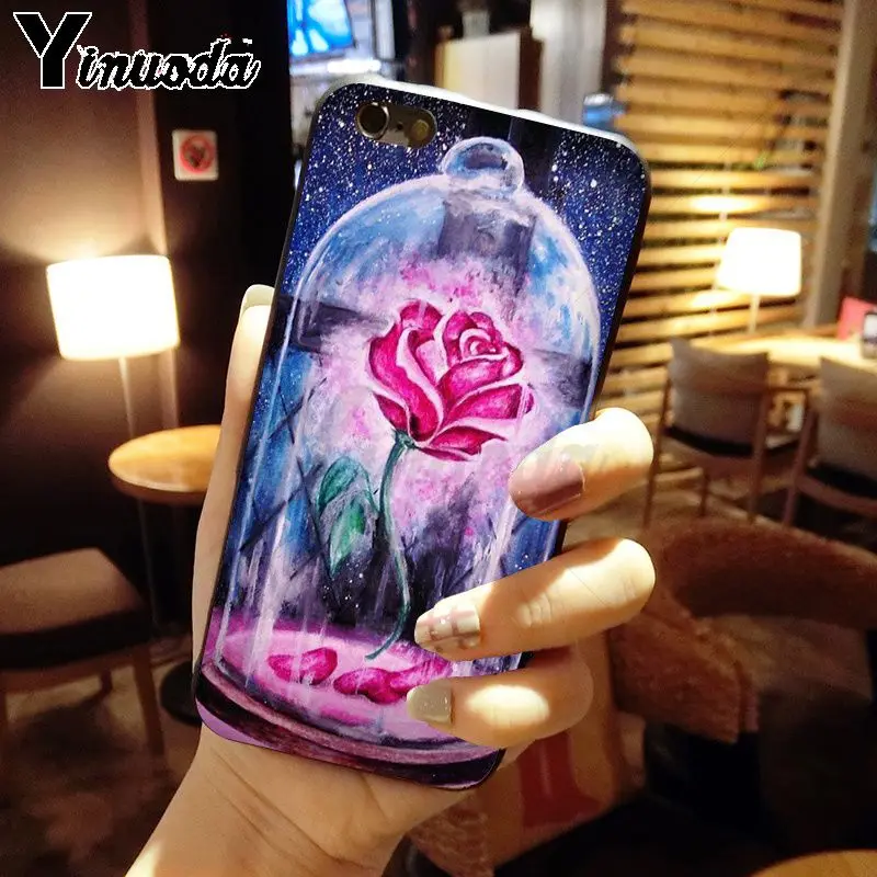 cartoon Beauty Beast Rose Princess Art Print