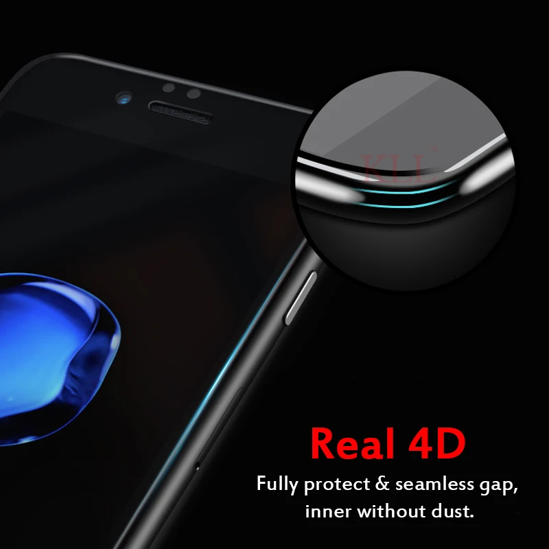 4D для iPhone 7 Plus, защитное стекло, полное покрытие(3D обновление), закаленное стекло, пленка для iPhone 6, 6 S, 6 Plus, край, полное покрытие экрана