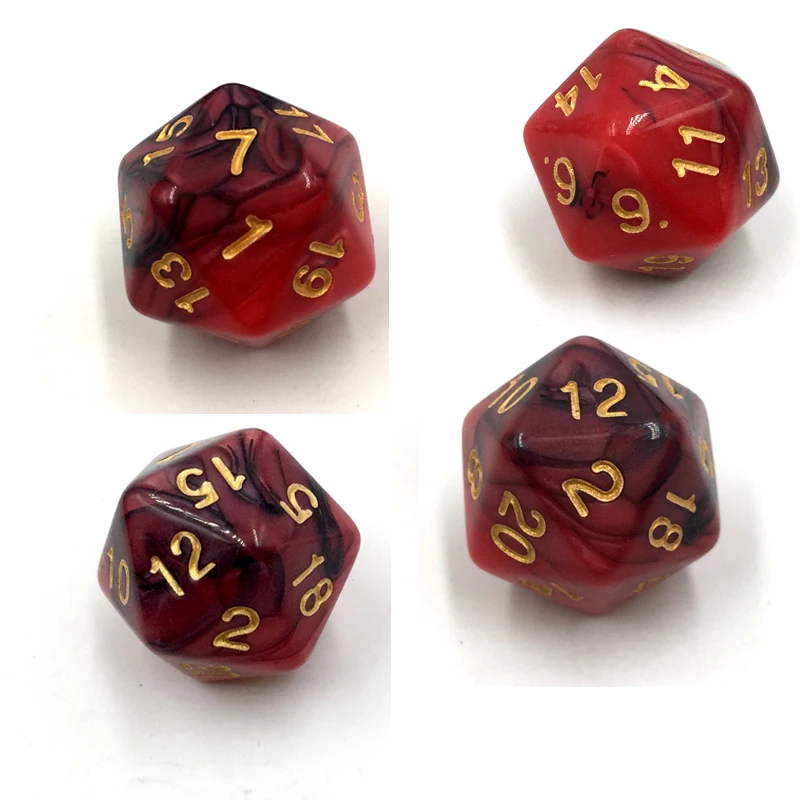 Игральные кости Rollooo двухцветные D20 RPG игральные кости насыщенные цвета D20 игральные кости для Rpg подземелья и дракон 20 лиц игры Кубики