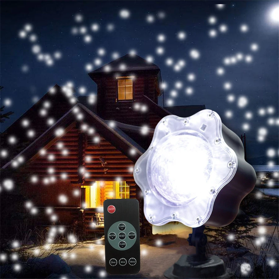 

Thrisdar Christmas Snowfall LED Projector Lamp Outdoor Garden Landscape Snow Shower Projector Party Wedding Disco DJ Stage Light