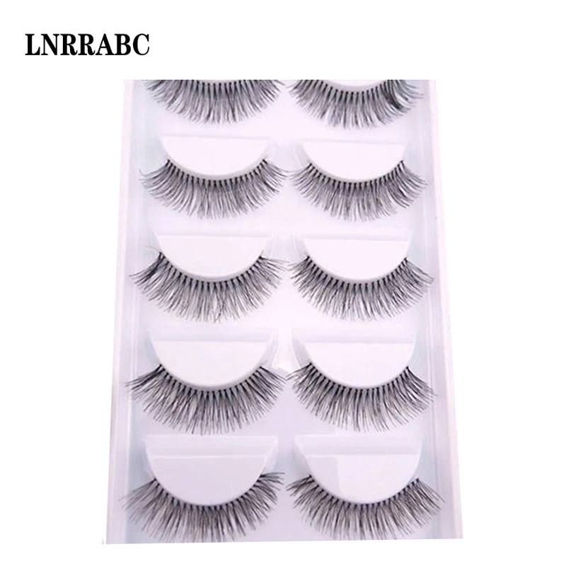 5 пар натуральные черные накладные ресницы для наращивания|cross false eyelashes|false