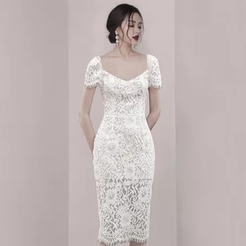 

Summer 2019 Dress Sexy Celebrity Backless Print Lace Short Vintage Wommen Hollow Out Night Club Body con Dresses Wholesale