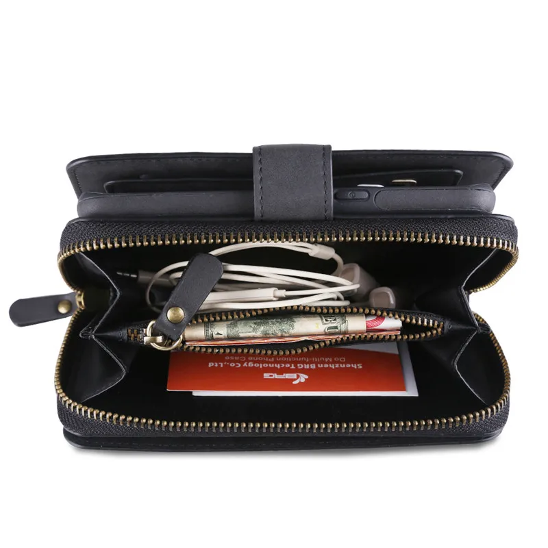 Carteira de Couro Case para Samsung Luxo Zíper Galaxy s8 s9 S10 S20 Plus Capa Bolsa Multi Slots Cartão s7 S7edge 5 Cheap Estojos p carteira