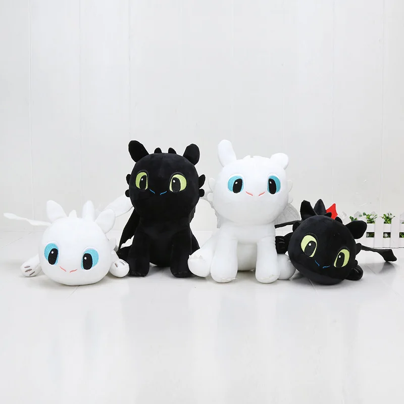 

White dragon Toothless Q Version toy How to Train Your Dragon 3 Plush Toys Night Fury Soft White Dragon Stuffed Animal Doll Toy