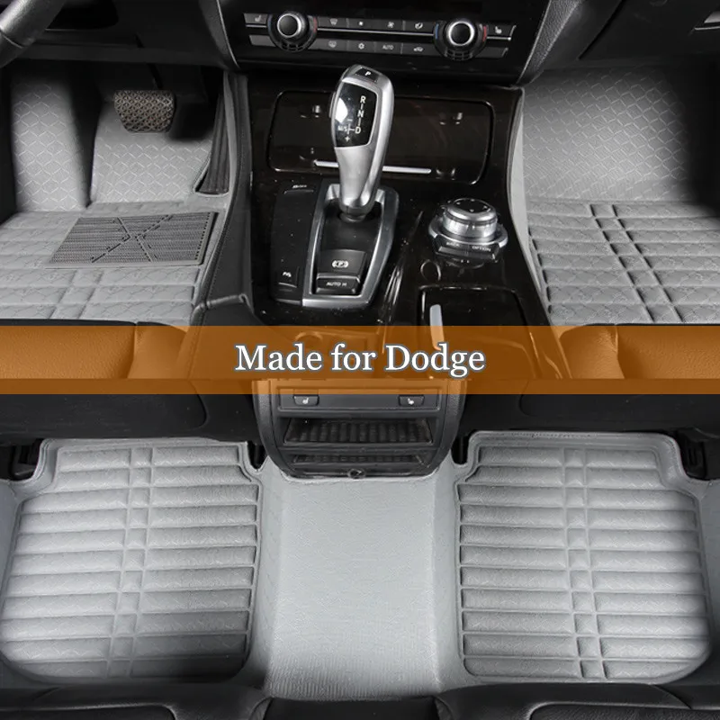 Double Layers Car Floor Mats For Dodge journey Caliber Full cover Leather Coil Mats TPR