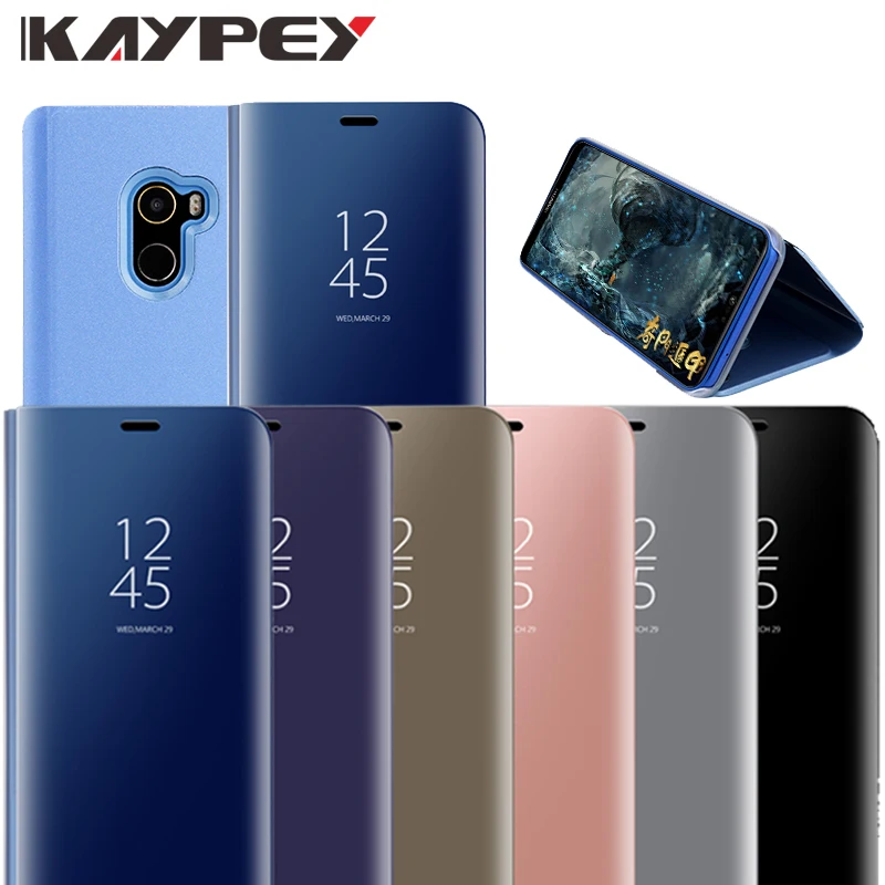 Зеркальные кожаные чехлы для Xiaomi 5X 6X 8SE Mi6 Mi8 Mix2 A1 Redmi 5 4X Note3/4/5 Note4X Note5 pro Smart Flip Stand
