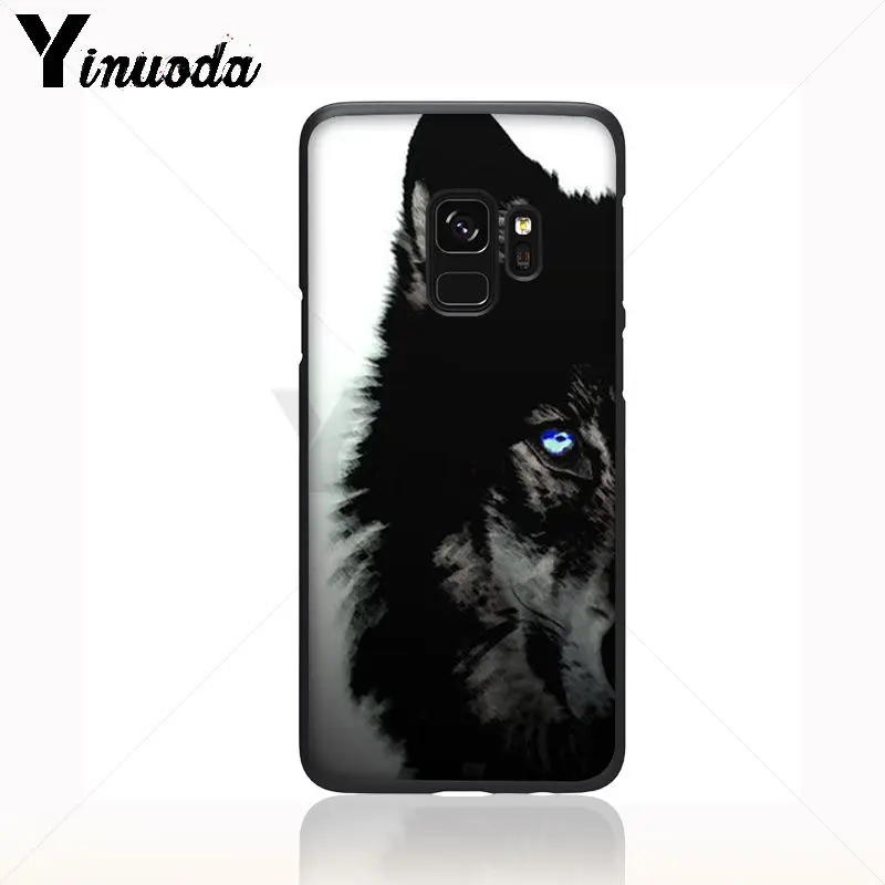 cool half Wolf face animal