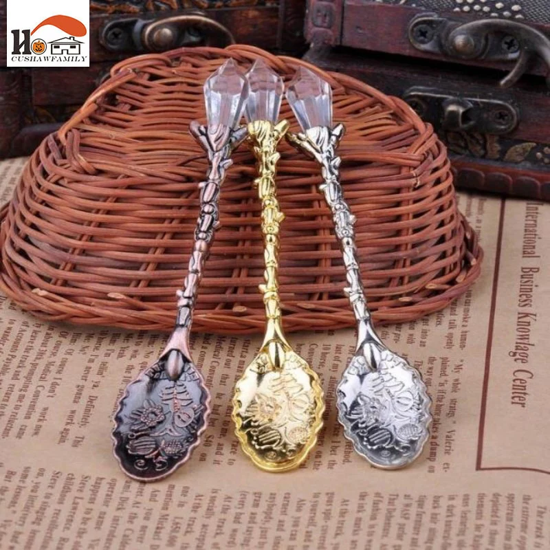 

1 pcs Europe type palace restoring ancient ways costly mini spoon flavored coffee spoon scoop of lovely spoon tableware Kitchen