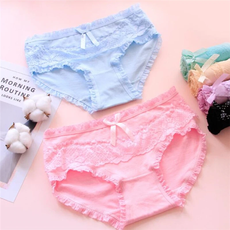 5PCS/Lot Children Cotton Underwear Young Girls Briefs Solid Low Waist Short Briefs Comfortable