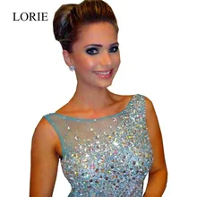 Türkis Meerjungfrau Abendkleider Abendkleider Kristall 2016 Scoop Ausschnitt Sexy Backless Abschlussball-kleid-formale Partei-kleid