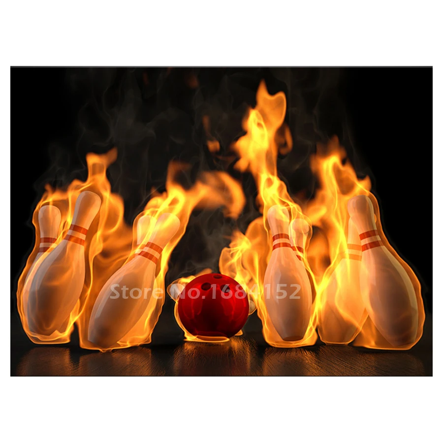 

5d diy Diamond Painting Cross Stitch Bowling Flame Diamond Mosaic Artwork Wall Art full Diamond Embroidery Patterns Rhinestones