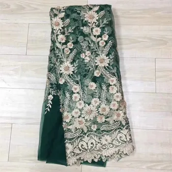 

2018 High Quality 3D applique Lace Fabrics With Stones red African French Net Lace Fabric Embroidered Tulle Mesh Lace HJ172-2