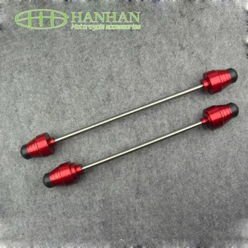 

Free shipping ! Motorcycle Red CNC Front+Rear Wheel shaft Fairing Frame Sliders Crash Falling Protection For BJ600 BJ600GS BN600