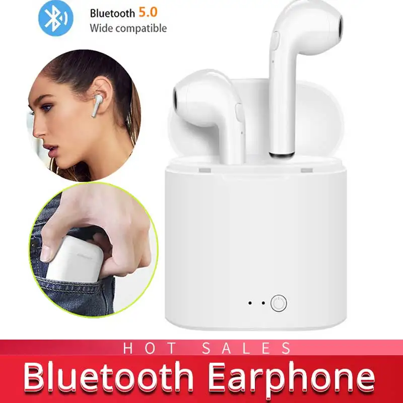 

TWS i7s Wireless Bluetooth Earphone Dynamic Earbud Headset Mic Earphone For iPhone Sumsung Huawei Xiaomi With Charging Box