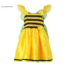 Charmian для маленьких девочек пчела костюм детский костюм Косплэй производительность Костюмы маскарад, вечеринка, Хэллоуин костюм нарядное платье