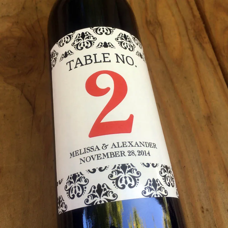 6pcs wedding milestone personalized wine bottle labels personalised