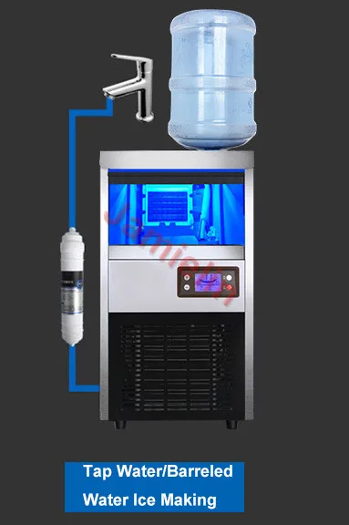 Jamielin 68 кг/24 ч автоматический квадратный Ледогенератор кухонный счетчик машина для производства кубиков льда с водопроводом - Цвет: 68kg tapbarrel water