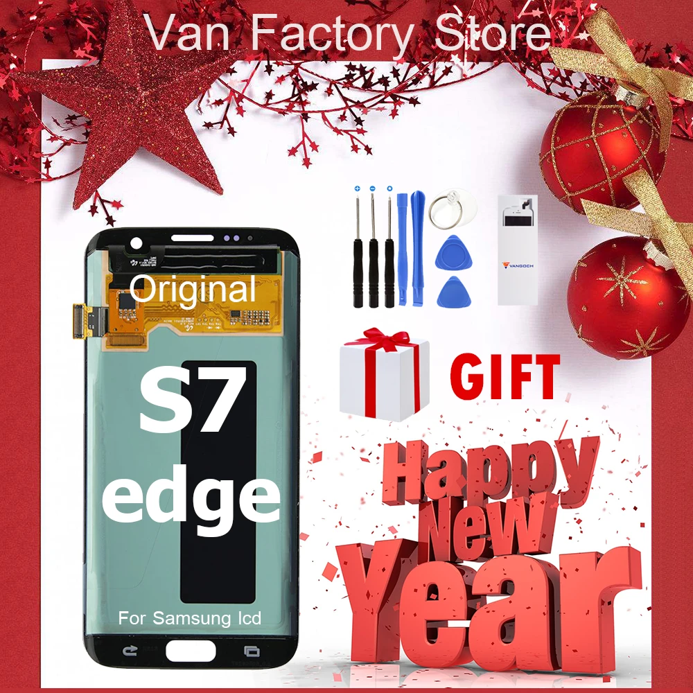 

Original Super Amoled Lcd Screen for Samsung Galaxy S7 edge Display G935F G935FD Assembly Replacement with gift and shipping