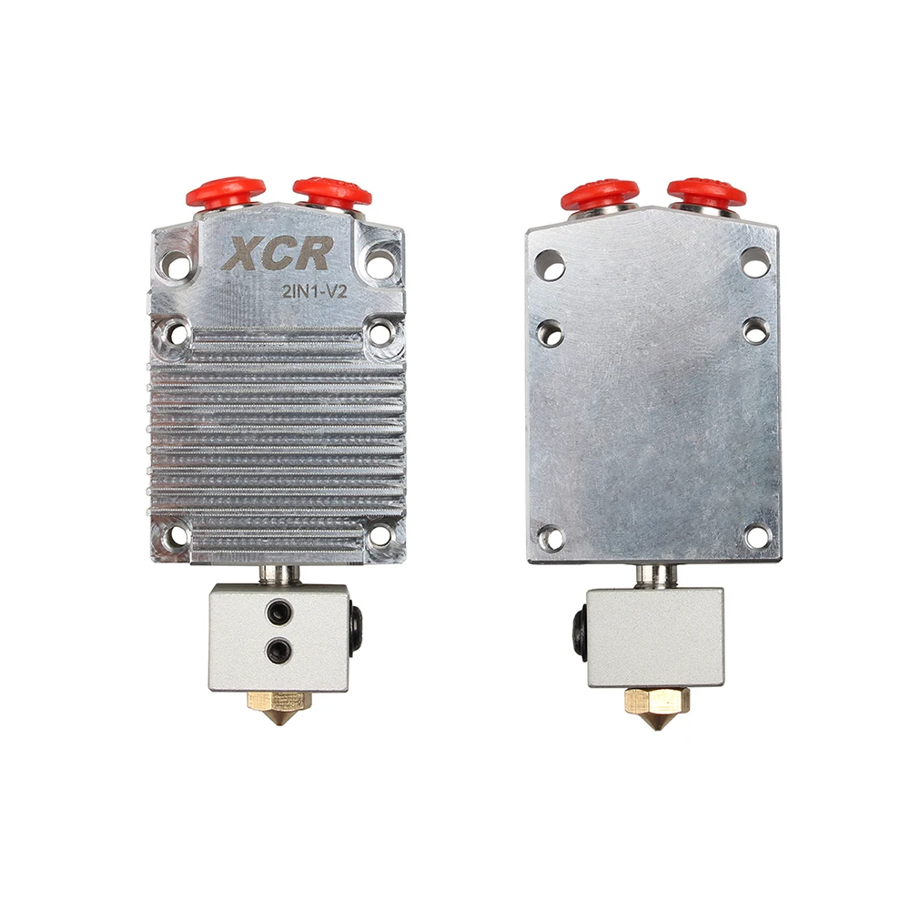 3 DSWAY 3D طابعة جزء XCR 2IN1-V2 اللون التبديل Hotend اثنين اللون NV6 ساخنة 0.4/1.75 بركان فوهة 0.8 سيليكون جورب و مروحة