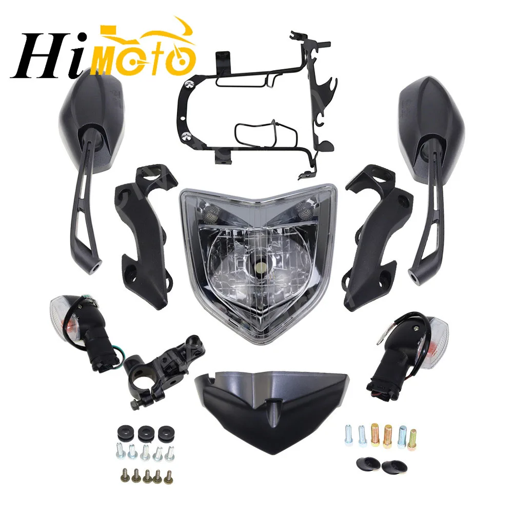 Motorcycle Head Light Lamp Headlight Assembly Turn Signals Rear View Mirrors Kit Set For YAMAHA FZ1N 2006 2007 2008 2009-2012