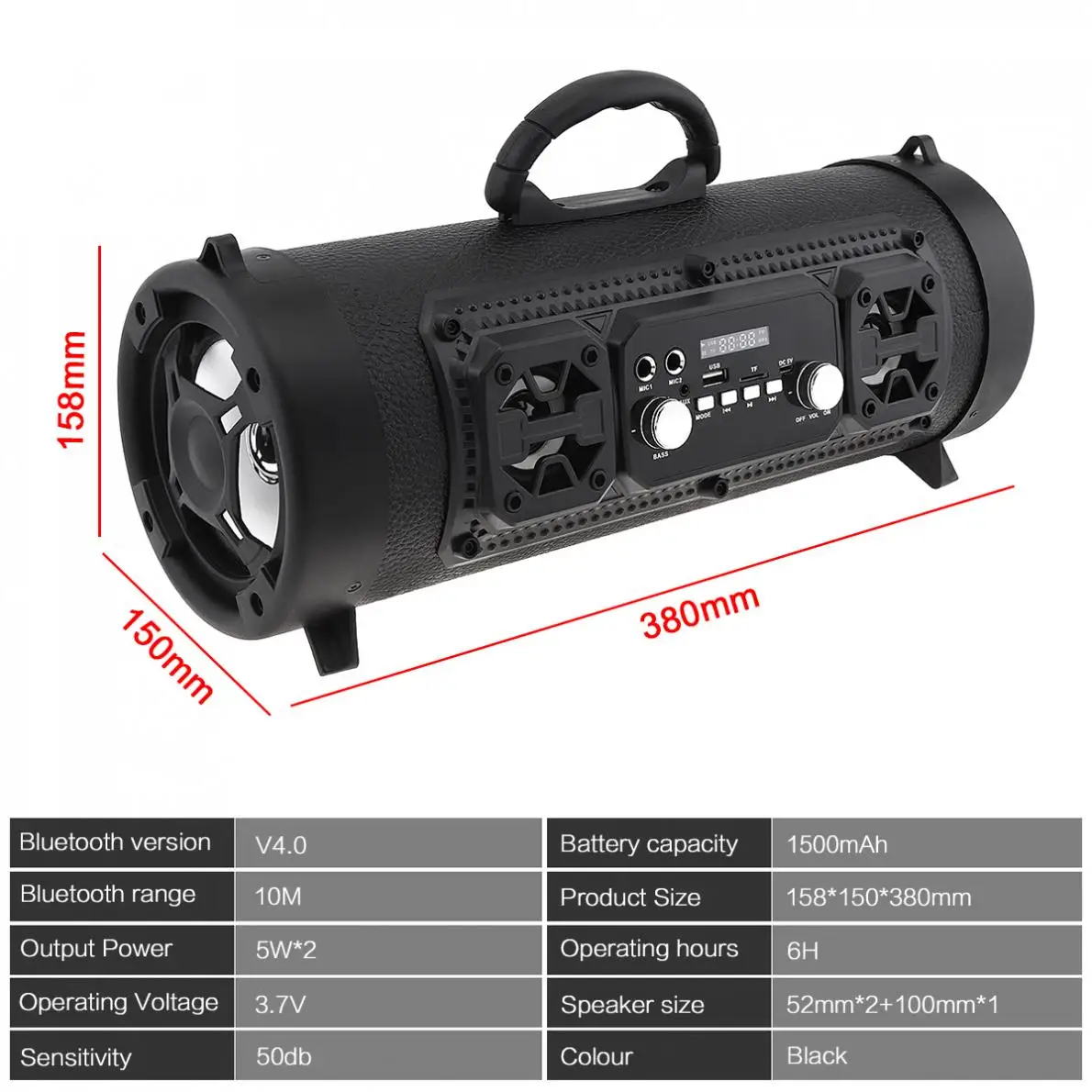 Уличный цветной светильник, сабвуфер, Bluetooth, динамик с FM TF, AUX, USB, микрофон, разъем для дома, вечерние, для активного отдыха