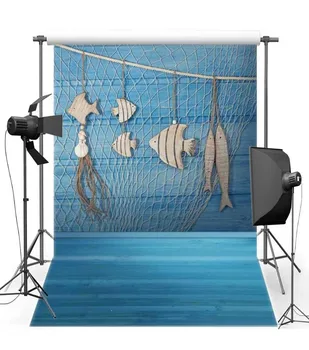 

Summer Starfish Fish Nautical backdrops Vinyl cloth High quality Computer printed newborn baby photo studio background