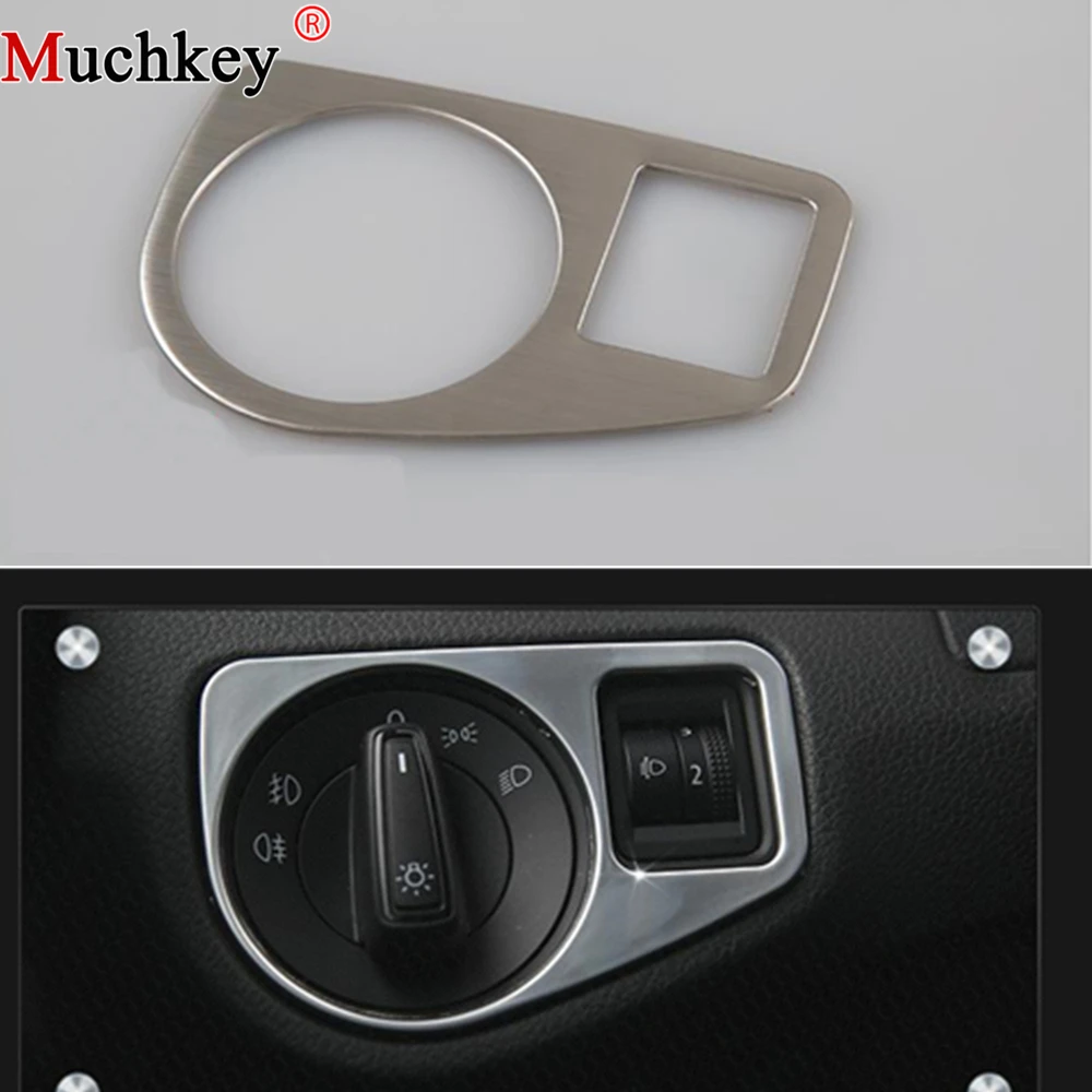 For Volkswagen VW Golf 7 MK7 Car Headlight Switch Cover Stickers Varnished Auto Accessories 1 Pc Car Styling Aluminium Alloy For Volkswagen VW Golf 7 MK7 Car Headlight Switch Cover Stickers Varnished Auto Accessories 1 Pc Car Styling Aluminium Alloy