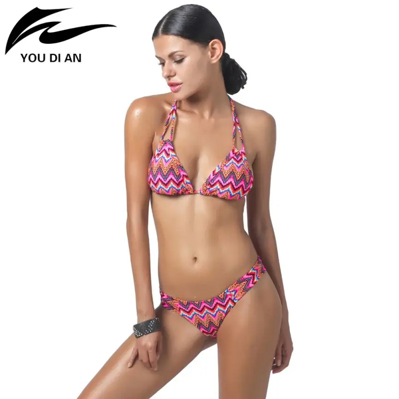

2018 Women Sexy Swimming Suit Bikini Swimsuit Floral Pattern Bathing Wear Biquini Low Waist Women Sexy Swimsuit Push Up Bikinis