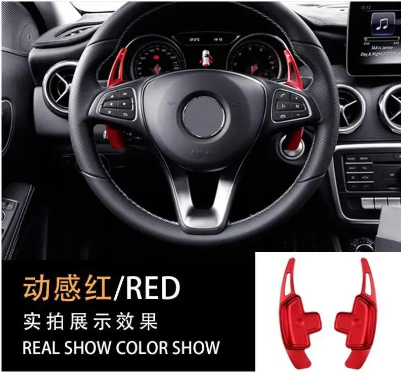 

Carmonsons for Mercedes Benz c glc cla gla a glk gle s eCar Steering Wheel Paddle Shift Metal Decoration Trim Car Styling