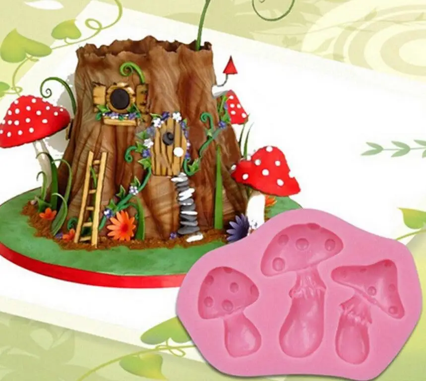 

Silicone Mold Mushroom Fondant Chocolate Cake Mold 3D DIY Decoration Baking Tool