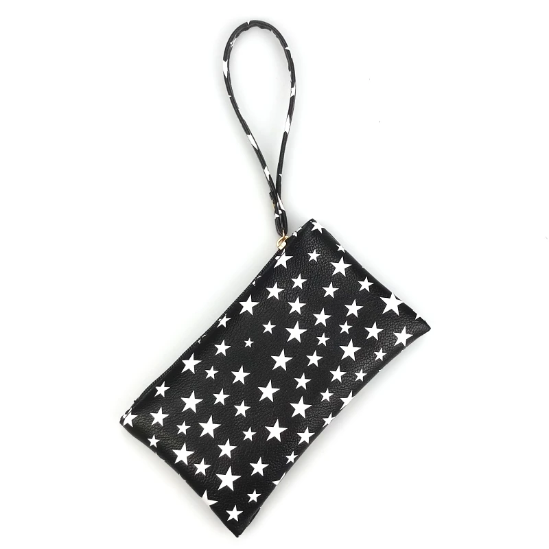 

2018 New Fashion Women and Men Black Wristlet Hand Bag Girls Pu Leather Small Long Coin Purse mini Cute Handbag Designer Wallet