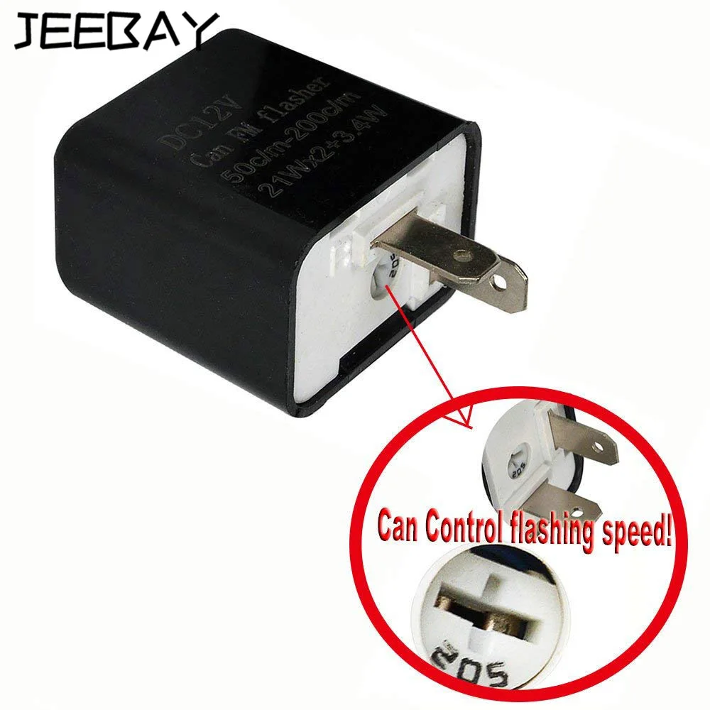 

12V 2 Pin Motorcycle Turn Signal Beeper Motorbike Flasher Relay racimg Turn Signal Indicator Adjustable frequency LED flasher