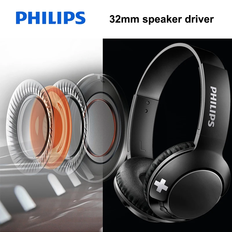 Оригинальные Наушники Philips SHB3075, беспроводные bluetooth-наушники с микрофоном, совместимы практически со всеми bluetooth-устройствами